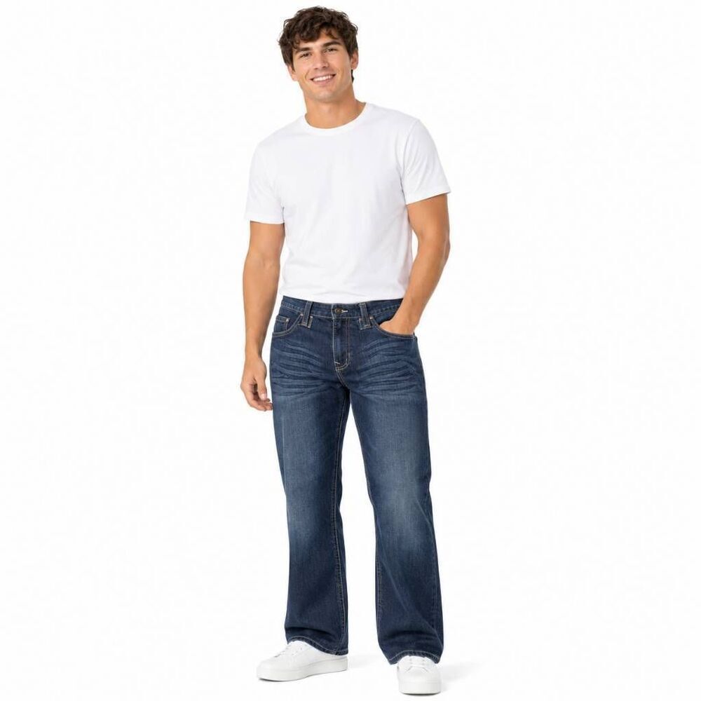 Southern Thread Mens Bootcut Jeans 36x32 Blue